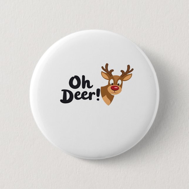 Oh Deer Clean Minimal Seeing  6 Cm Round Badge (Front)