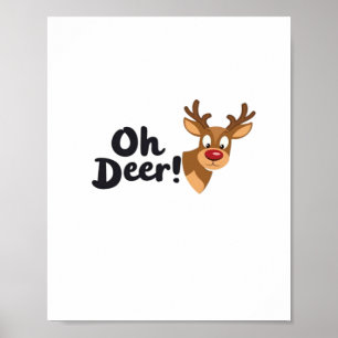 Oh Deer Clean Minimal Seeing Poster