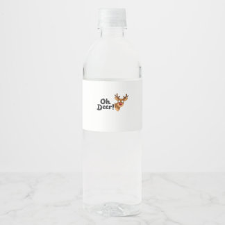 Oh Deer Clean Minimal Seeing Water Bottle Label