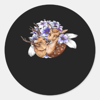 Oh Deer Clean Minimal Style  Classic Round Sticker