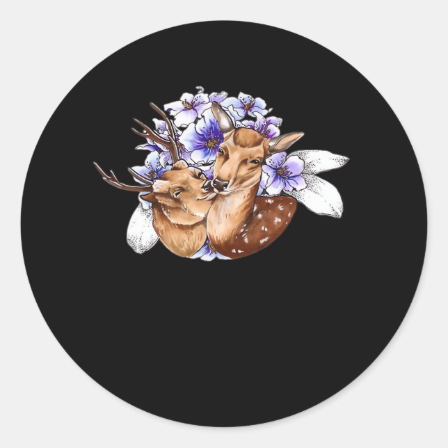 Oh Deer Clean Minimal Style  Classic Round Sticker (Front)