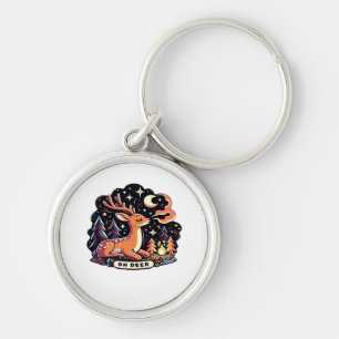 Oh Deer Contemporary Graphic Vibe  Key Ring
