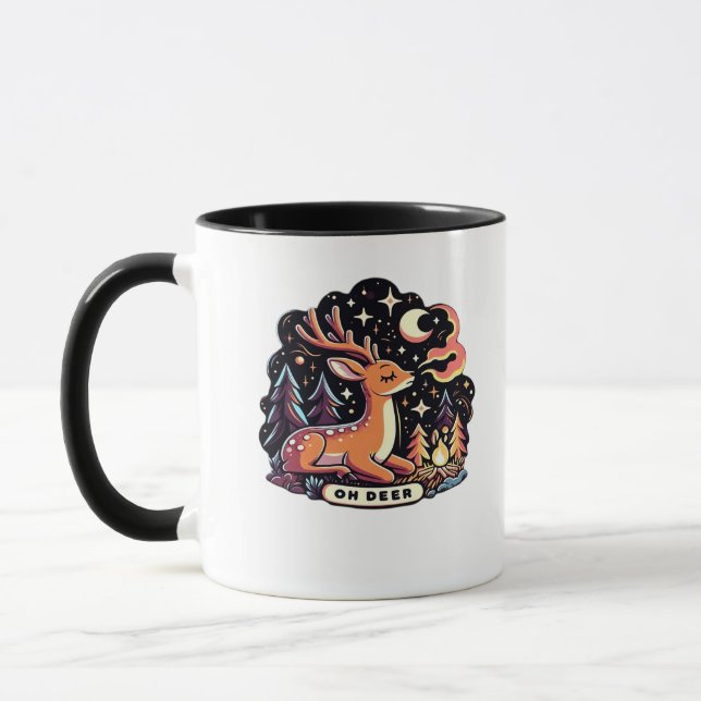 Oh Deer Contemporary Graphic Vibe Mug (Left)