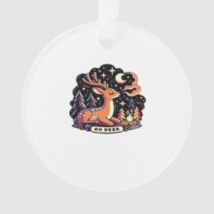Oh Deer Contemporary Graphic Vibe Ornament