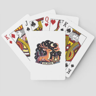 Oh Deer Contemporary Graphic Vibe Playing Cards