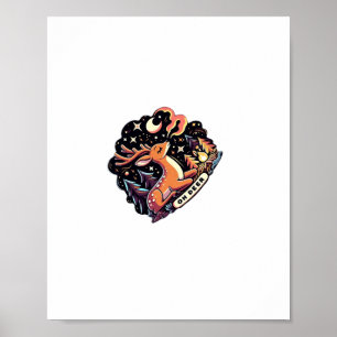 Oh Deer Contemporary Graphic Vibe Poster
