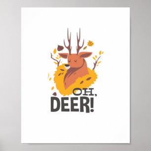 Oh Deer Contemporary Minimal Look  Poster