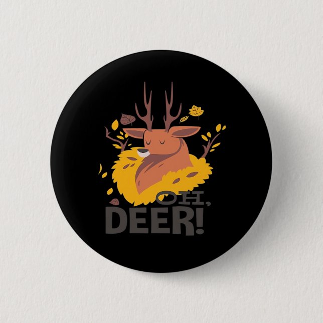 Oh Deer Creative Design  6 Cm Round Badge (Front)