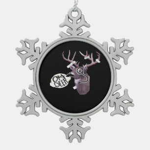 Oh Deer Creative Signature Design Snowflake Pewter Christmas Ornament