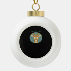 Oh Deer Creative Style Ceramic Ball Christmas Ornament