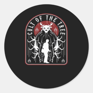 Oh Deer Cult Of The Tree Artistic Style Classic Round Sticker