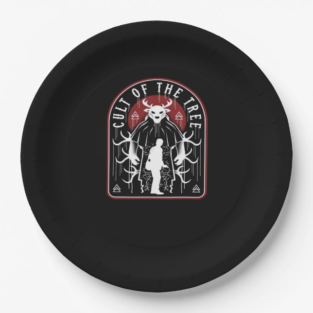 Oh Deer Cult Of The Tree Artistic Style  Paper Plate (Front)