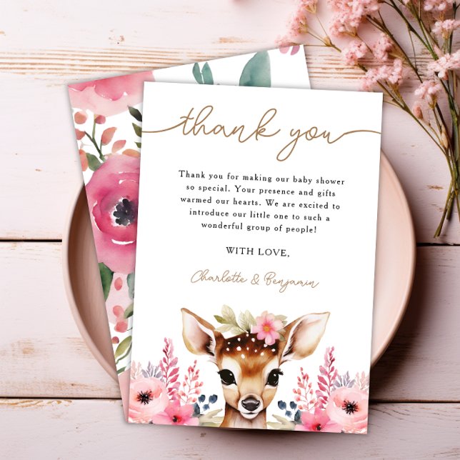 Oh Deer Cute Baby Shower Thank You Card (Oh Deer Cute Baby Shower Thank You Card)