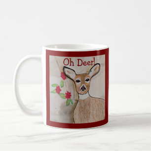 Oh Deer! Deep Red Coffee Mug