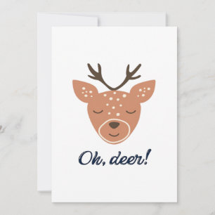 Oh Deer Deer Love Save The Deer CFlat Holiday Card