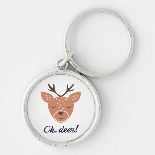 Oh Deer Deer Love Save The Deer Creative Design  Key Ring (Front)