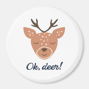 Oh Deer Deer Love Save The Deer Creative Design  Magnet