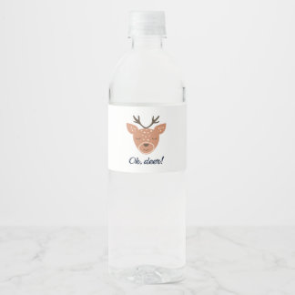 Oh Deer Deer Love Save The Deer Creative Design Water Bottle Label