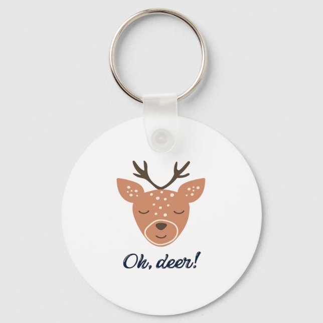 Oh Deer Deer Love Save The Deer Creative DKeychain Key Ring (Front)