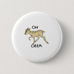 Oh Deer Elegant Timeless Style  6 Cm Round Badge