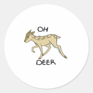 Oh Deer Elegant Timeless Style Classic Round Sticker