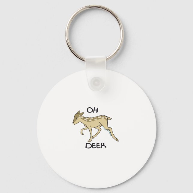 Oh Deer Elegant Timeless Style Key Ring (Front)