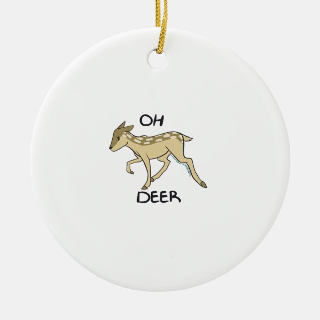 Oh Deer Elegant Timeless Style Ornament (Front)