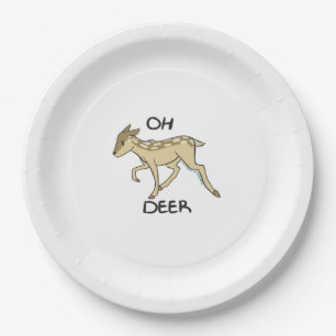 Oh Deer Elegant Timeless Style  Paper Plate
