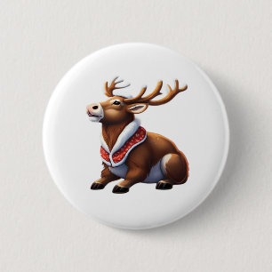 Oh Deer Energetic Modern Design  6 Cm Round Badge