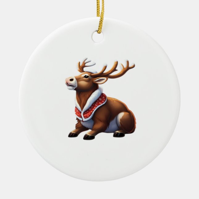 Oh Deer Energetic Modern Design Ceramic Tree Decoration (Front)