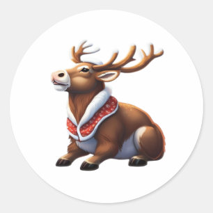 Oh Deer Energetic Modern Design Classic Round Sticker