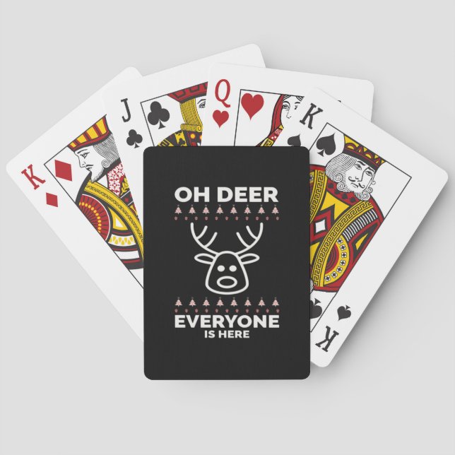 Oh Deer Everyone Is Here Modern Style  Playing Cards (Back)