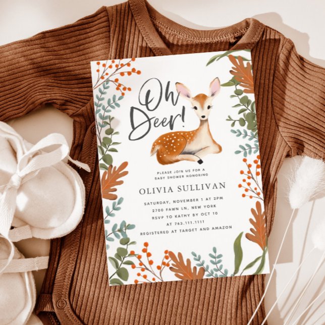 Oh Deer Fall Baby Shower Gender Neutral Invitation (Creator Uploaded)
