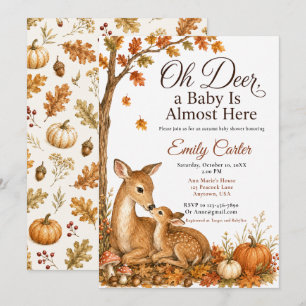 Oh Deer Fall Baby Shower Invitation