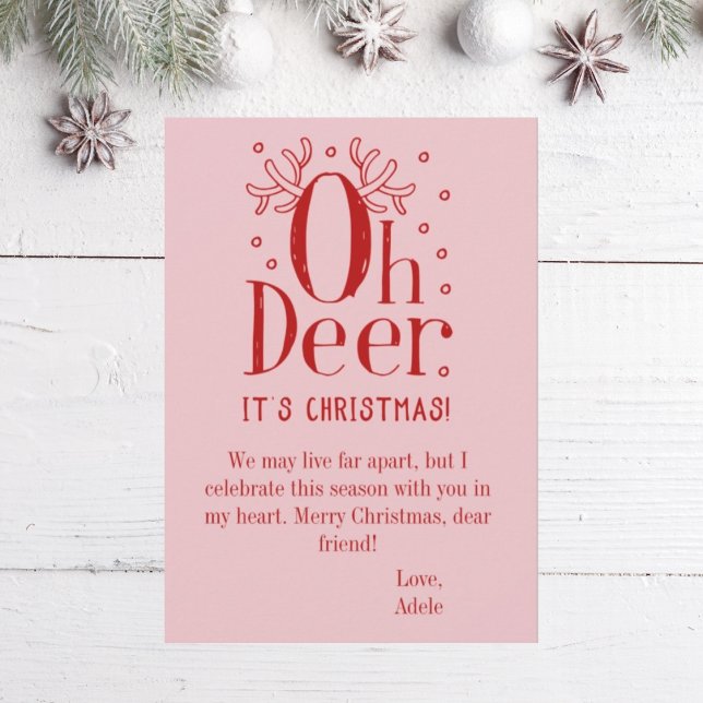 Oh deer flat Christmas holiday card (Creator Uploaded)