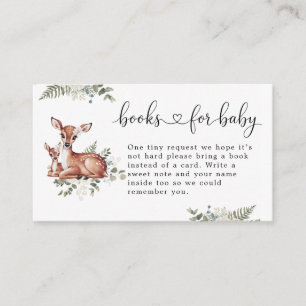 Oh deer  floral baby shower Books for baby  Enclosure Card