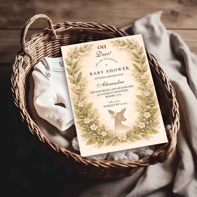Oh Deer Forest Baby Shower Invitation (Creator Uploaded)