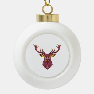 Oh Deer Fresh Modern Design Ceramic Ball Christmas Ornament