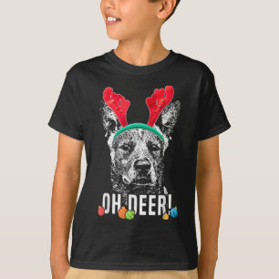 Oh Deer Funny Australian Cattle Dog Xmas T-Shirt