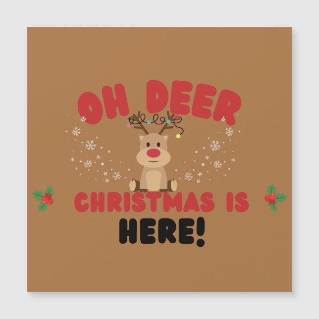 Oh Deer – Funny Reindeer Christmas Card  (Front)
