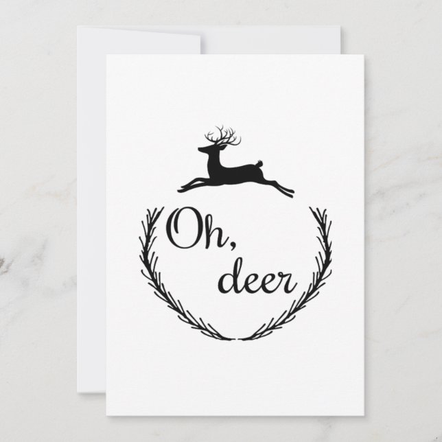 Oh Deer Funny Style Design Holiday Card (Front)