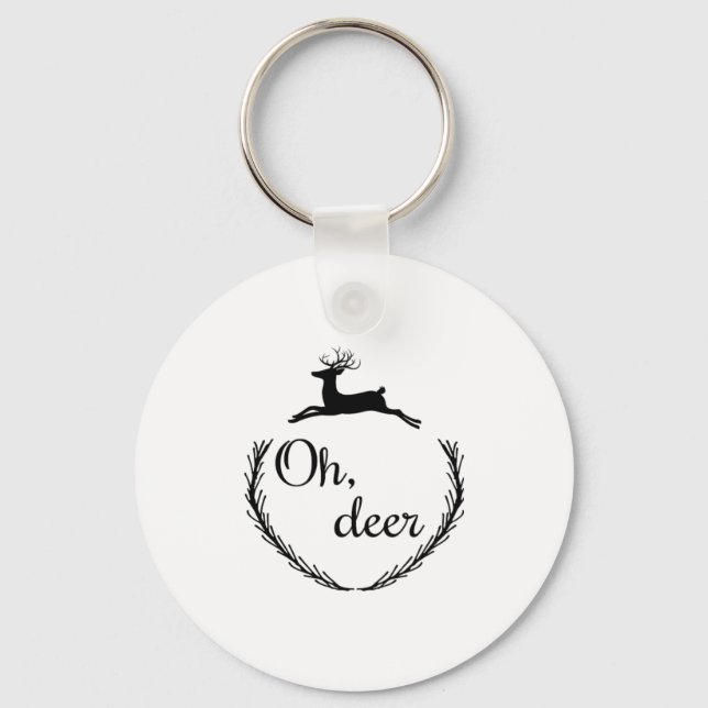 Oh Deer Funny Style Design Key Ring (Front)