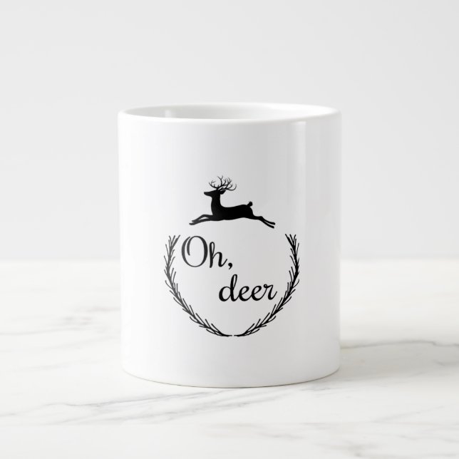 Oh Deer Funny Style Design  Large Coffee Mug (Front)