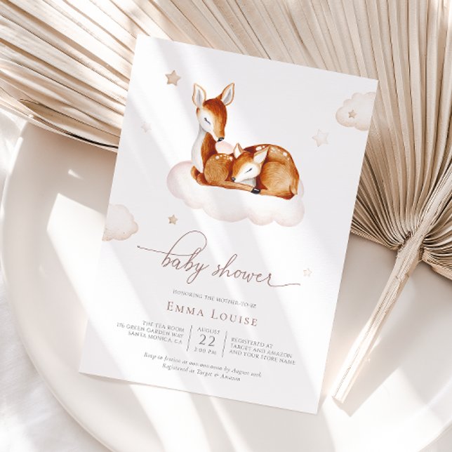 Oh Deer Gender Neutral Watercolor Baby Shower  Invitation (Creator Uploaded)