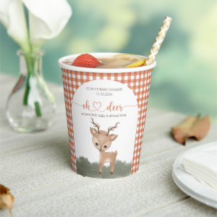 Oh Deer gender neutral woodland baby shower Paper Cups