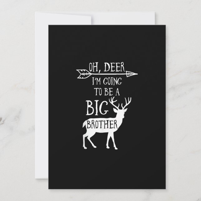 Oh Deer Going To Big Brother Christmas Announcemen Holiday Card (Front)