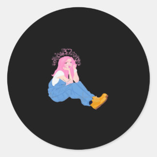 Oh Deer Graphic Artistic Design Classic Round Sticker