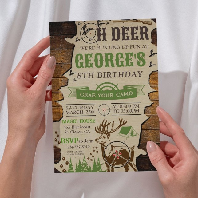Oh Deer Hunting Birthday Party Invitation (Oh Deer Hunting Birthday Party Invitation)