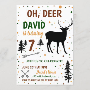 Oh Deer Hunting Boy Birthday Invitation