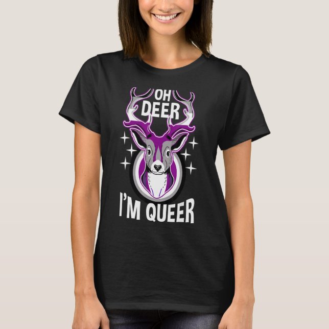 Oh Deer I'm Queer Asexual Pride Lgbt T-Shirt (Front)